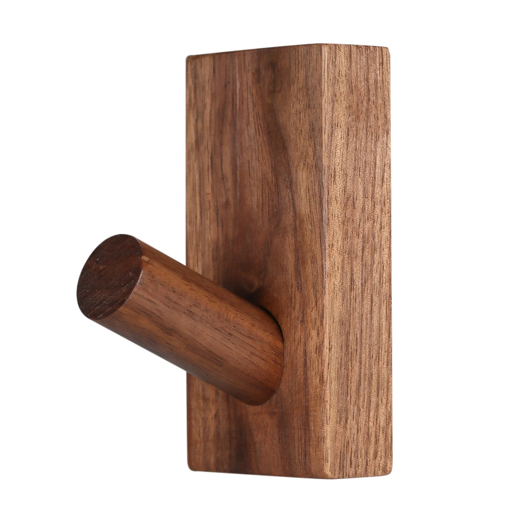 

Pure Natural Wood Wall Hanger Hook Solid Wood Hooker Door Coat Hat Scarf Decorative Key Handbag Storage Hanger Durable Hook Rack