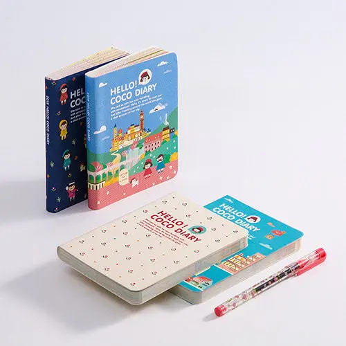 

2019 Hello Coco Diary Mini Portable All Colorful Paper Design Cute Cartoon Montly Weekly Planner Lovely Stationery Gift