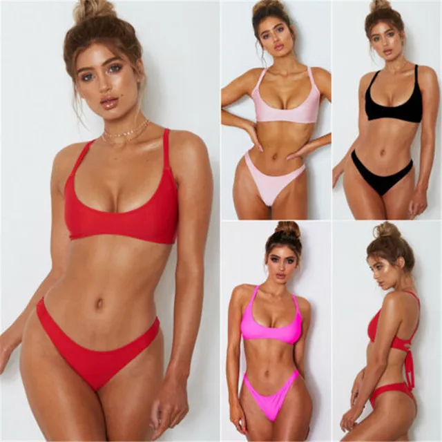 {Excellent|Wonderfull|Very Good|Very Recommended} Sexy Solid Bikinis Set 2019 Women Swimsuit Push Up Bikini Red Pink Black Bathing Suits Brazilian Girls Swim Beach Suit Wholesale Best Offers