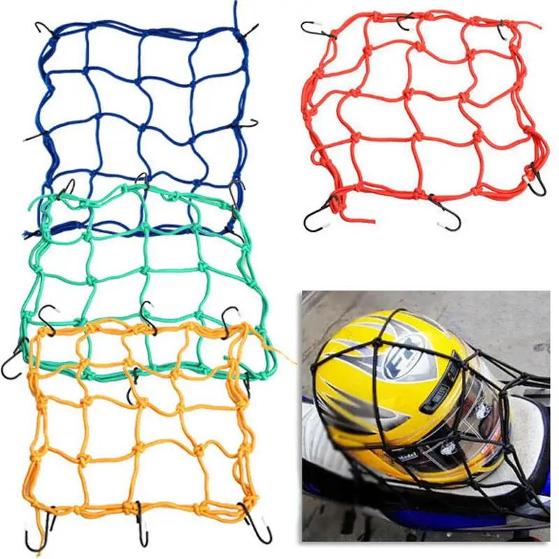 

30*30cm Motorcycle 6 Hooks Hold Down Helmet Luggage Mesh Net Bungee For Motorbike Scooter Moped And Quad Bike