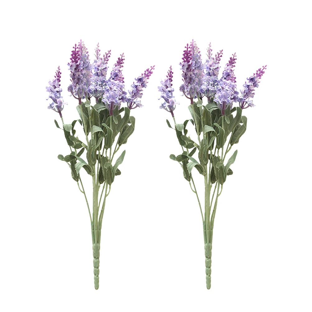 2 шт. реалистичные Цветочные поддельные Моделирование Букет из цветов лаванды декоративные романтические искусственные растения для