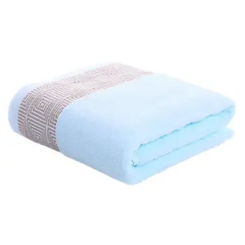 

Embroidered Cotton Bath Towel Comfortable Hands Towel Absorbent Face Towel (Light Blue)