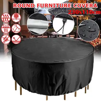 

1x Adjustable Black Waterproof Outdoor Garden Patio Furniture Table Wicker Rattan Rain Round Cover Protector