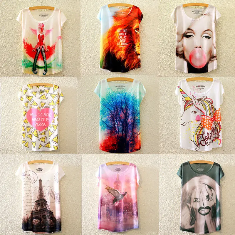 

Hot Fashion Women Girls Summer Casual Cotton Short Sleeve Shirt T-shirt Top