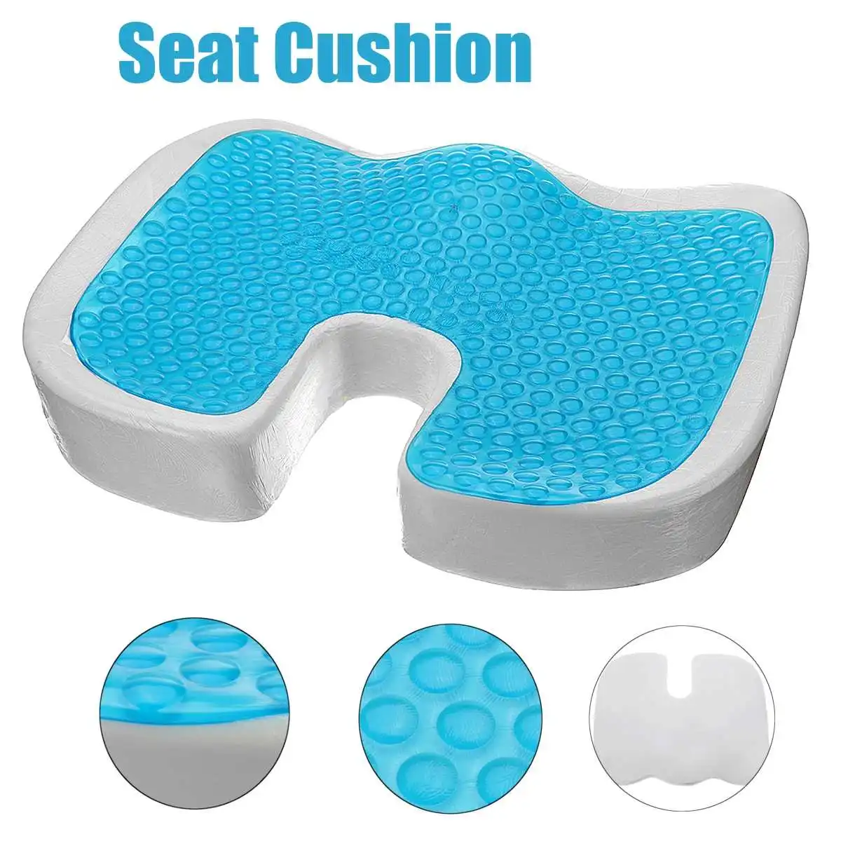 Gel Memory Foam Seat Cushion U Type Cooling Effect Orthopedic Coccyx