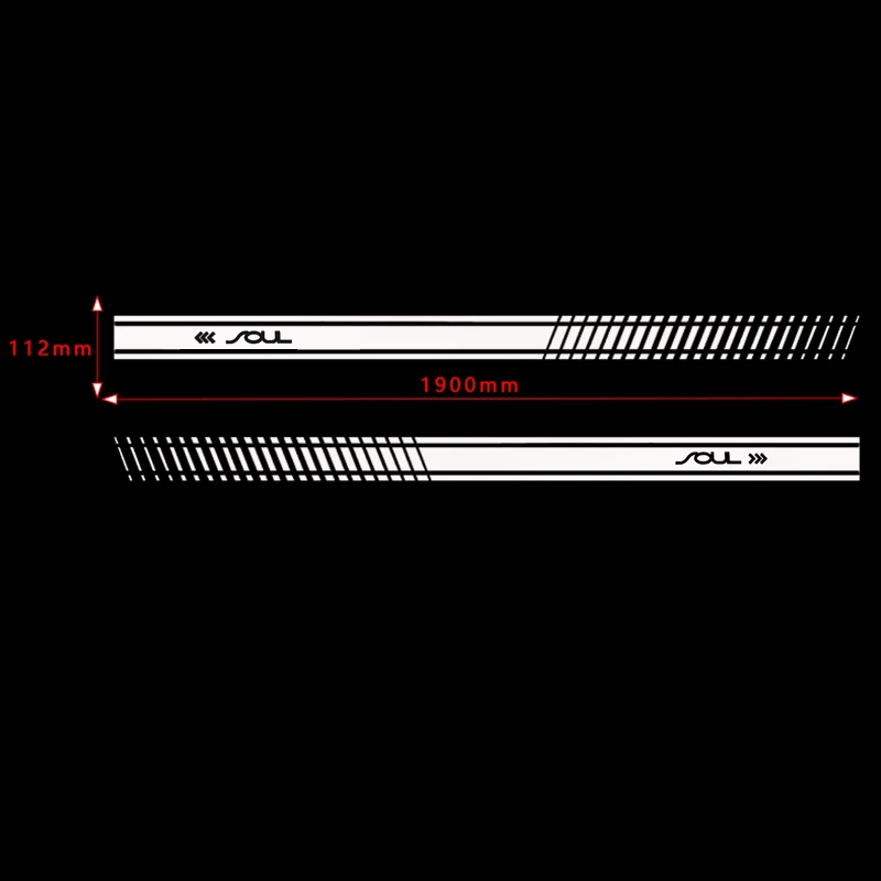 Стильная наклейка на тело автомобиля, Виниловая наклейка на тело, гоночная наклейка в полоску для Kia Soul, автомобильные аксессуары