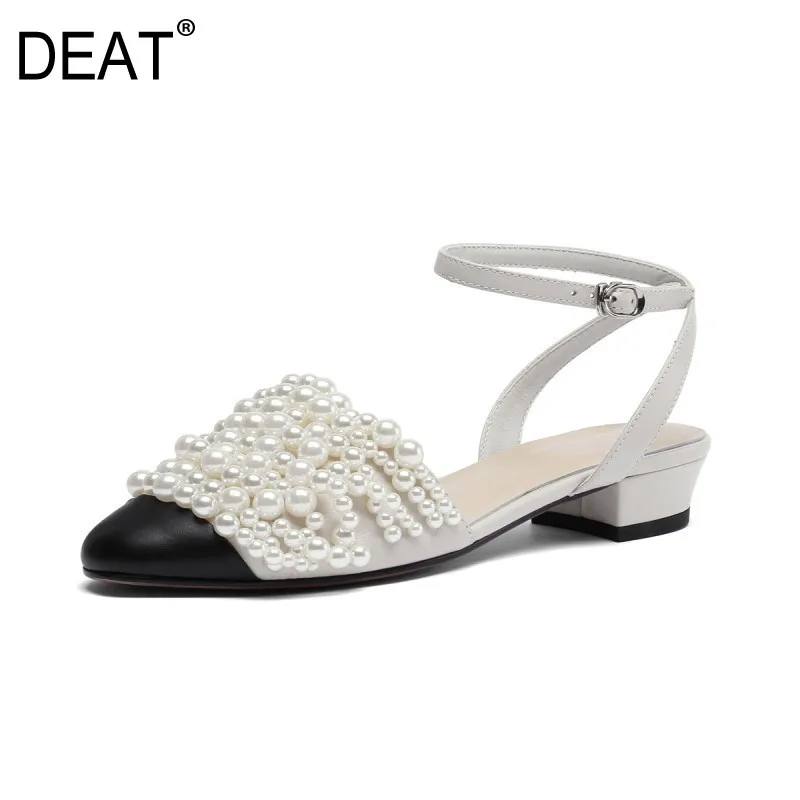Moda Partido Nueva Beige Perlado Hebilla Color Primavera 2019 sordo De 10sj064 Conjunto Cuero Sandalias Hueco Verano Marea Mujeres Pu Las La UqYSwA5x