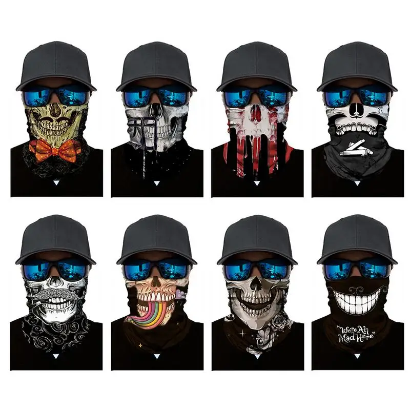 

Outdoor Riding Magic Skull Mask Multi-function Headscarf Masks Breathable Half Face Collar Camouflage Face Towel Magic Towel
