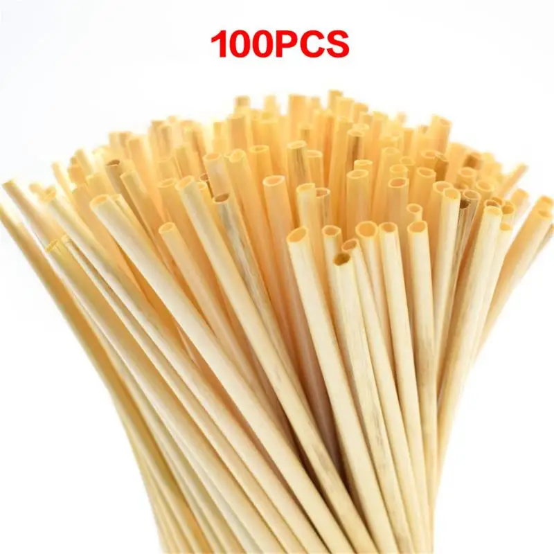 

100PCS A+ Natural Wheat Straw 100% biodegradable Straws Environmentally Friendly Portable Drinking Straw Bar Kitchen Accessories