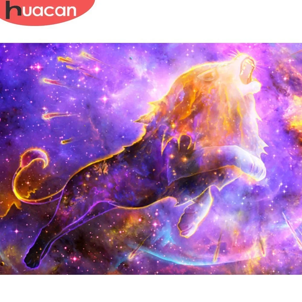 

HUACAN Cross Stitch Mosaic Diamond Embroidery Starry Sky Animal 5D DIY Full Square Rhinestone Diamond Painting Home Decor