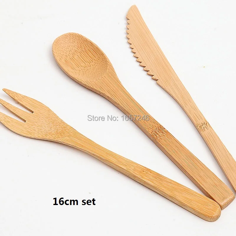 Promotion Eco-friendly Japanese Style Wood Bamboo Wooden Cutlery Set Fork Cutter Cutting Reusable Kitchen Tool 50sets | Дом и сад