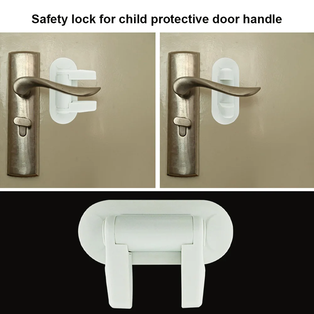Us 7 48 45 Off 2pcs Child Lock Door Lever Lock Protection Of Child Proof Door Lever Lock Child Proof Doors Handles Child Safety In Door Locks From