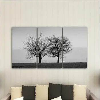 

Canvas Decoration Painting Modular HD 3 Black And White Tree Living Room Mural Art Digital Painting Shipped 24 Hour