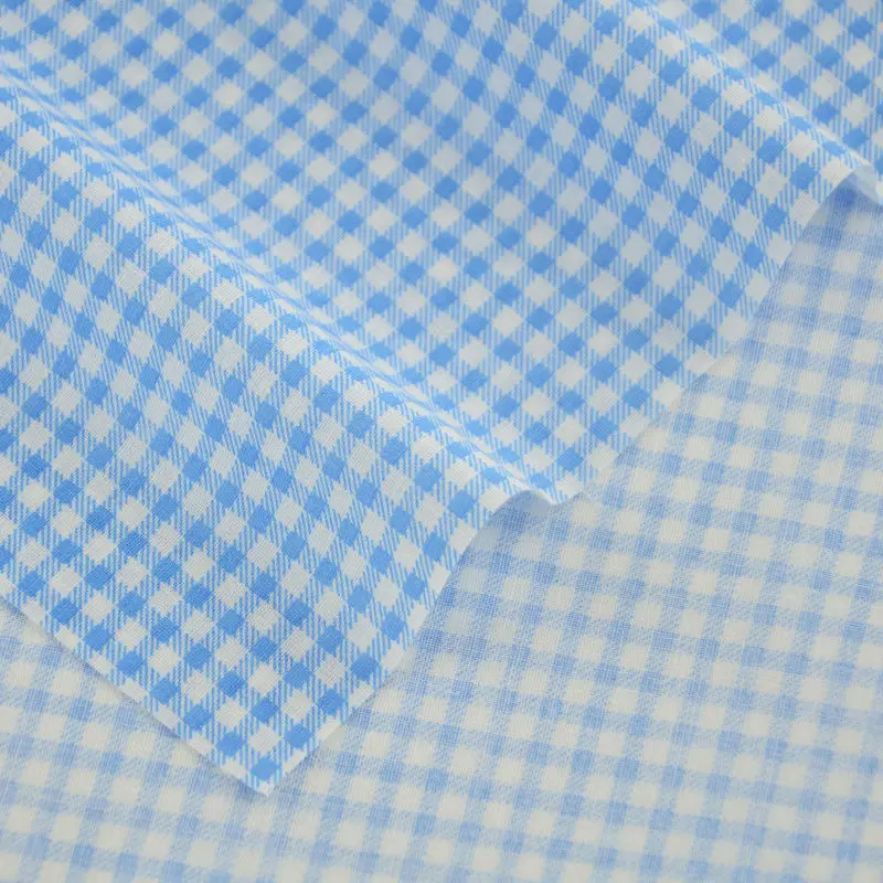 

100% Cotton Fabric Patchwork Tissue Tecido Home Textile Blue and White Check Style Geometric Decoration for Beginner's Practice