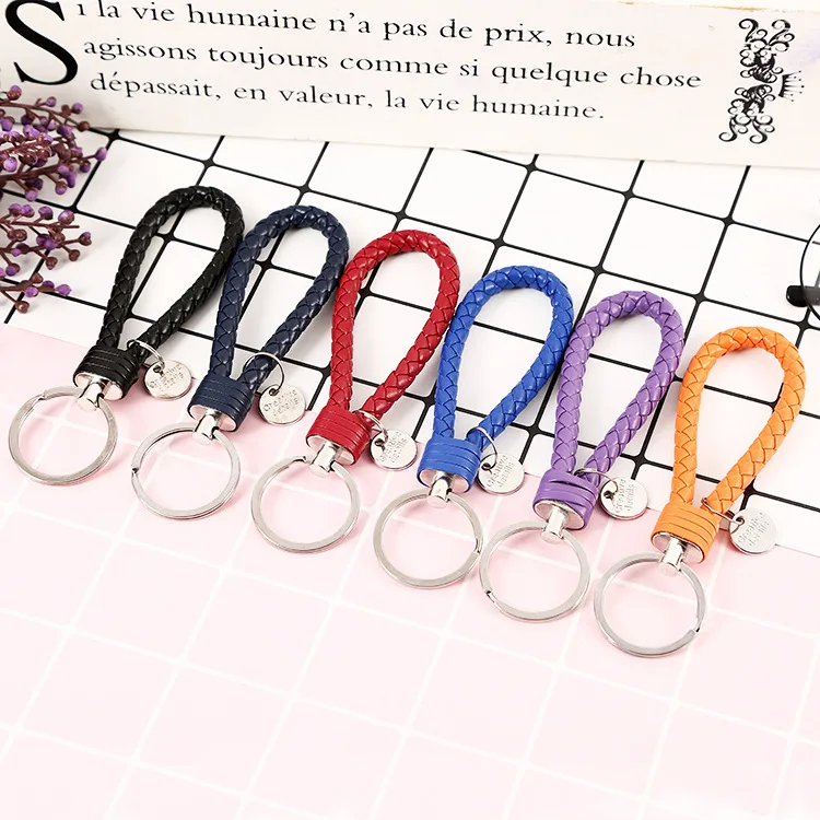 

Unisex Bag Gifts Fashion Bag Acessorios Originality Weave Leather Rope Key Buckle Braided Ring Chain Accessories