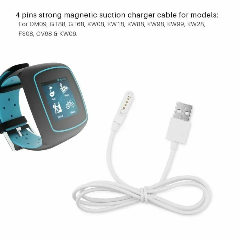 Белый USB Магнитный зарядный адаптер зарядное устройство кабель для смарт-часов DM09 GT88 GT68