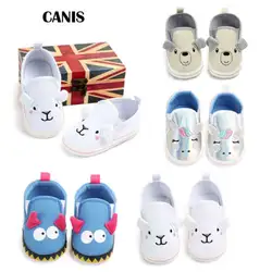 Хлопок Canis модные Повседневное для новорожденных, для маленьких мальчиков и девочек Повседневное холст детская кроватка, туфли, ползунки