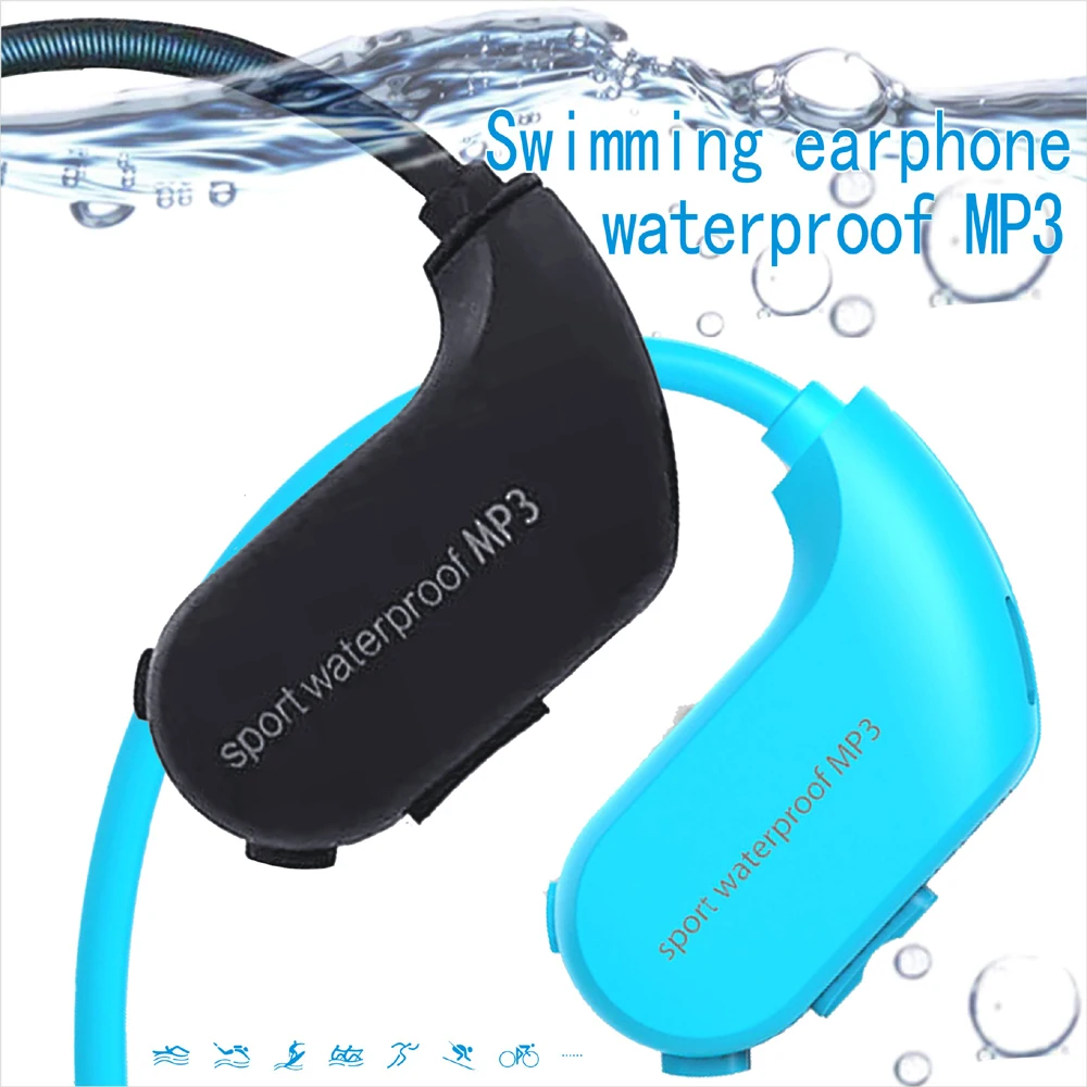Fashion Outdoor IPX8 Waterproof Sport Diving Running swimming earphones MP3 Player 8GB Memory Dustproof HiFi Music Headphone