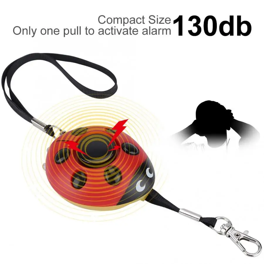 

Personal Defense Protection Beetle Alarm Keychain 130db Women Emergency Alarm with LED 2019