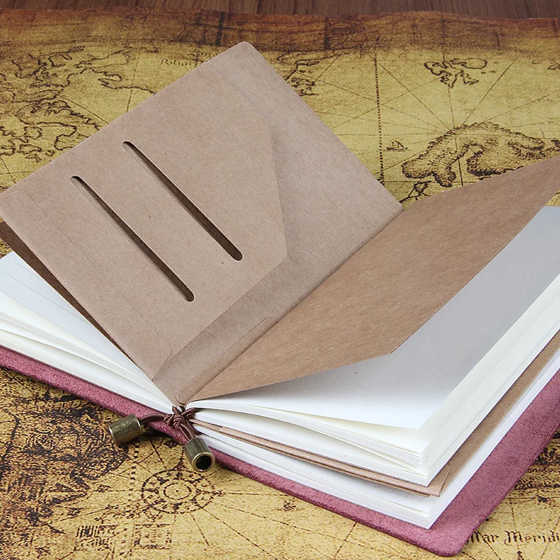 

Fashion School Notebook, Handmade Journal, Retro Genuine Leather Cover, Business Travel Planner Calendar 16*9cm Good Stationery