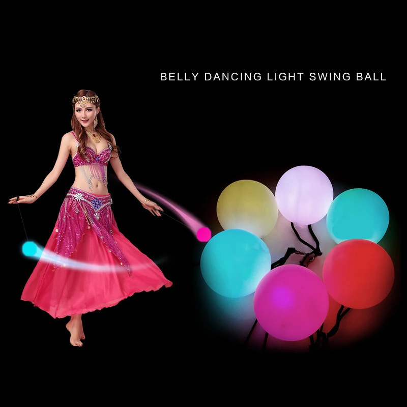 1PC LED Luminous RGB Light Up Juggling Belly Dancing Thrown Balls Stage Props