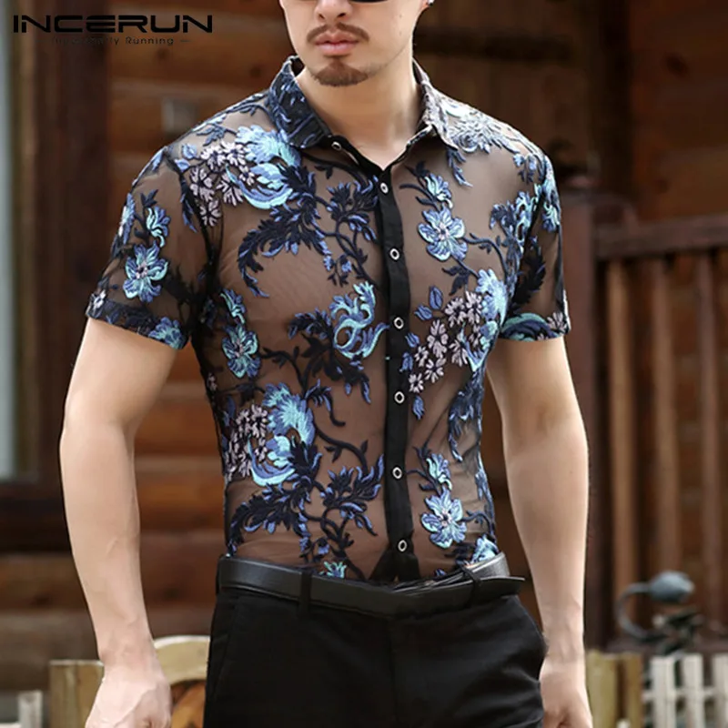 INCERUN Fashion Men's Shirt Short 