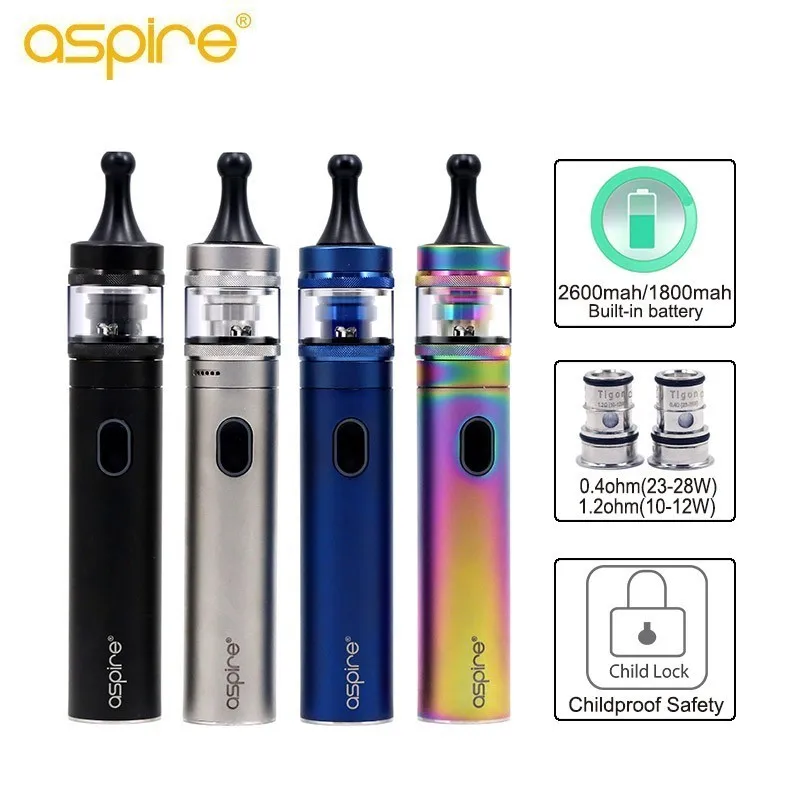 Электронная сигарета Aspire Tigon MTL/DTL Vape Kit Starter кальян ручка использовать 0. 4ohm/1.2ohm