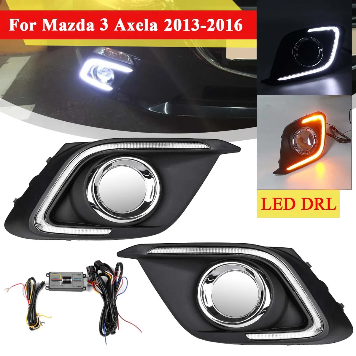 For Mazda 3 Axela 2013 2014 2015 2016 1 Pair Car Flashing DRL Daytime