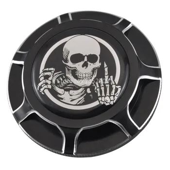

Modified Custom Fuel Tank Gas Cap Oil Cover 3D Stereo Crystal PVC Drop Skull Topper Adjustable Fit For Harley Models New Aarrval