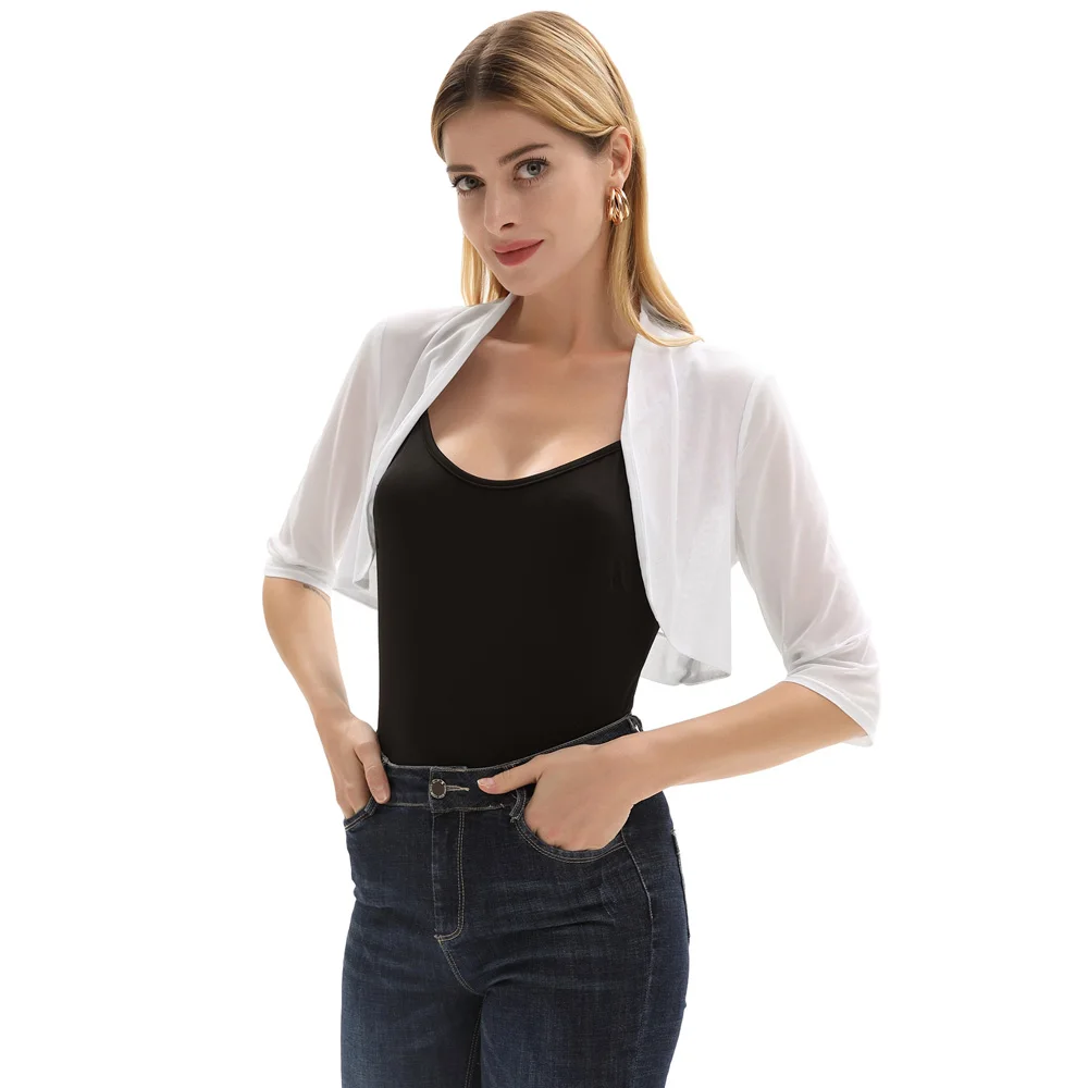 

Womens Coats Lightweight chiffon Ladies See Through Mesh Bolero Sexy Shrug Cardigan Top Jacket Cover Up Outerwear