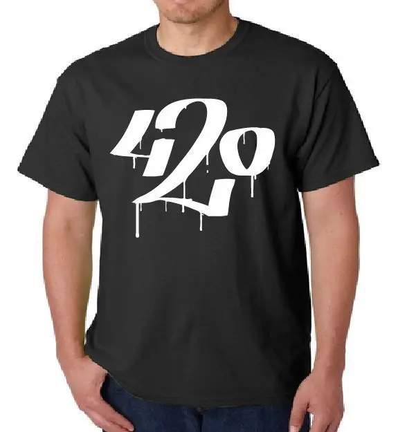 

420 Weed Pot Mary Jane Joint Bong Blunt Shirt T-shirt 100% Cotton T Shirts Brand Clothing Tops Tees Simple Style