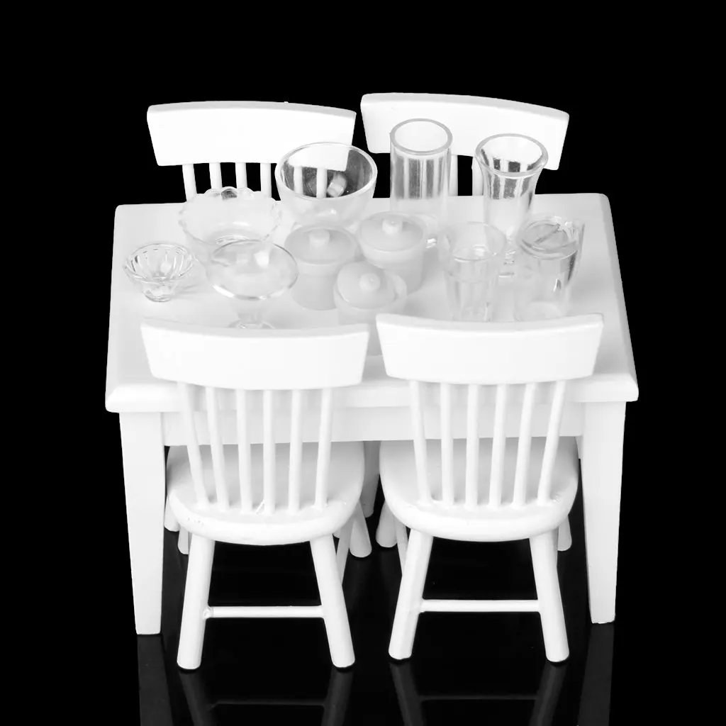 1/12 Miniature Wooden Kitchen Cabinet Refrigerator Table Chair Doll House Furniture Accessories Toys for Children Toddler Kids 1/12 Miniature Wooden Kitchen Cabinet Refrigerator Table Chair Doll House Furniture Accessories Toys for Children Toddler Kids