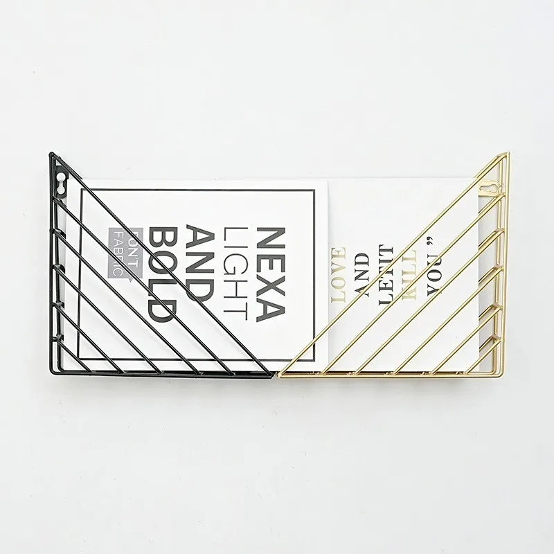 

LM Metal Wire Wall Magazine Rack Bin Newspaper Rack Wall Mounted Mail Sorter With Chalkboard Label