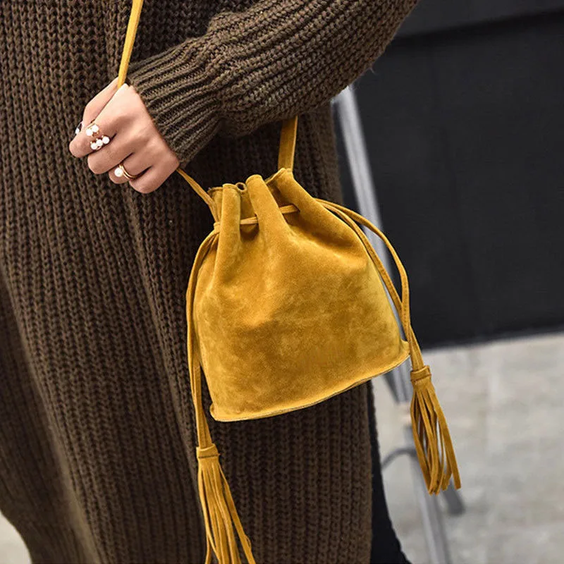 

Fashion handbags high quality Women Bag Messenger Bags New Handbag Tassel Bucket Shoulder Handbags Crossbody 2019