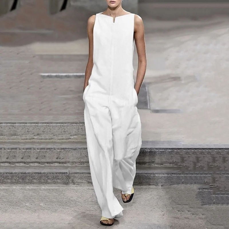 

Fashion Womens Baggy Sleeveless Jumpsuit Playsuit Casual Loose Trousers Romper