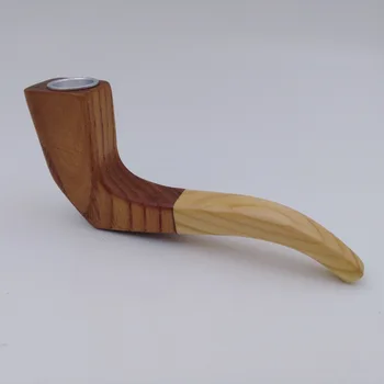 

New 1pcs Wood Smoking Pipe Portable Herb Tobacco Pipes Grinder Smoke Weed Pipes Smoke BY026