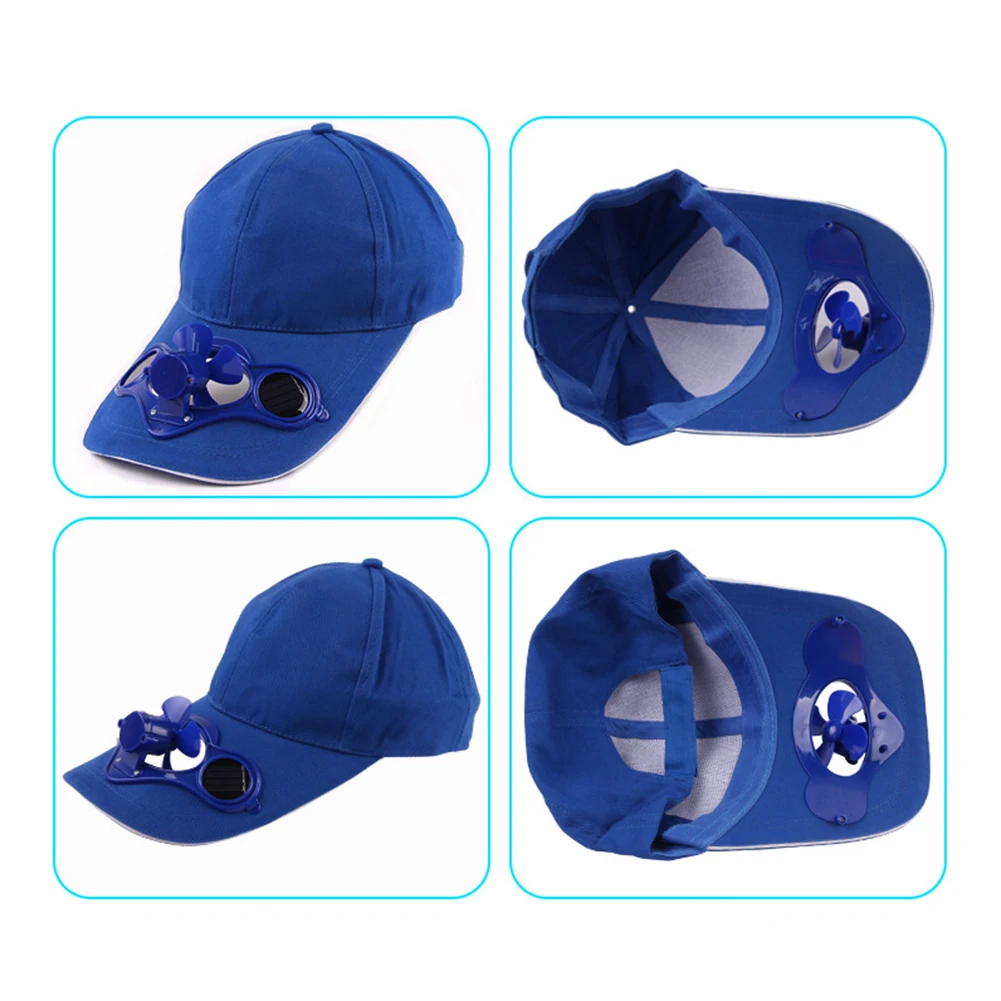 Unisex Summer Outdoor Sports Baseball Caps Hats with Solar Power Cooling Fan New