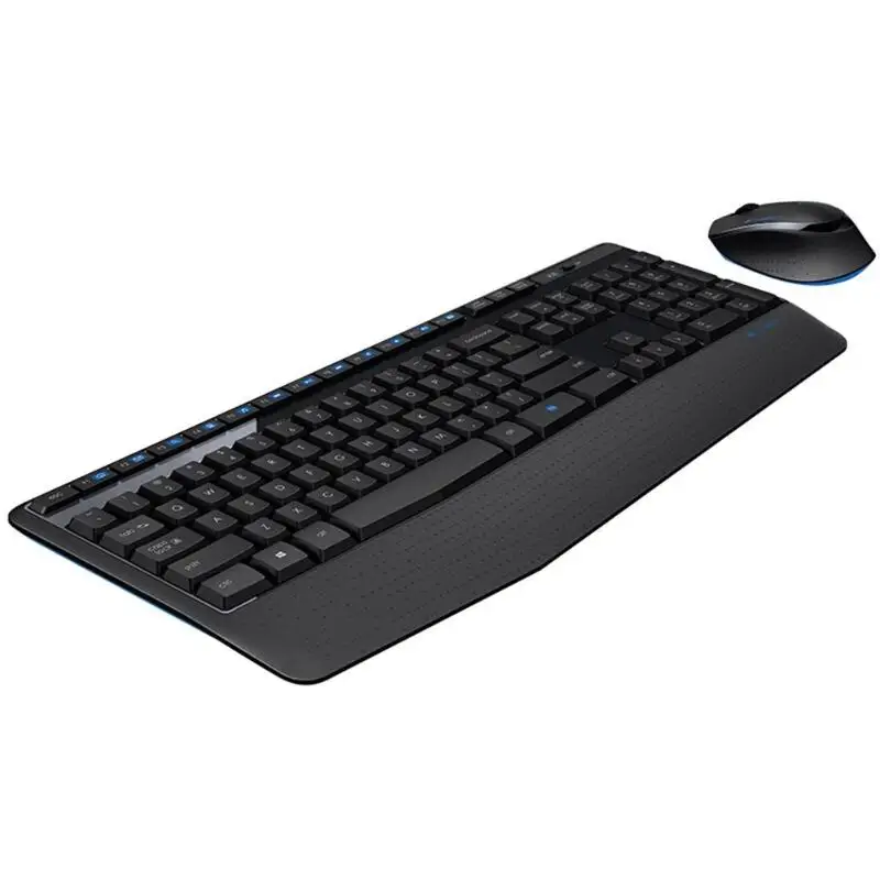 Беспроводная клавиатура logitech MK345 2,4 ГГц, комбинированная Вертикальная брызгозащищенная Офисная Клавиатура, полноразмерная клавиатура с подставкой для рук+ мышь