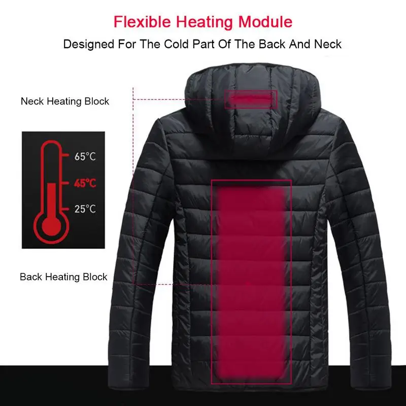 

Cotton Heating Vest Coat For Men Winter Usb Charging Heated Body Warm Cotton Jacket Electric Outdoor Wear