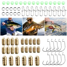 Рыболовные грузила набор латунных грузила вес крючки поворотное кольцо разъем с рыболовной Снасти Коробка Pesca карп рыбалка