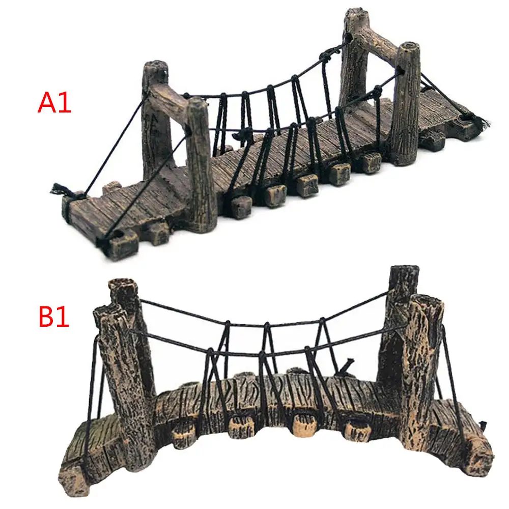 Смола изогнутый прямой канат мост аквариум орнамент мостик для аквариума ландшафтный дизайн