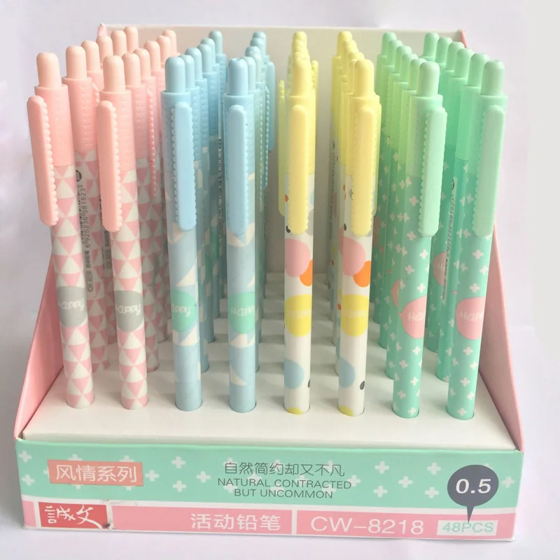 

4pcs 0.5/0.7mm Candy Color Mechanical Pencil Cute Automatic Pens For Writing Girls Gifts Kawaii Stationery School Supplies