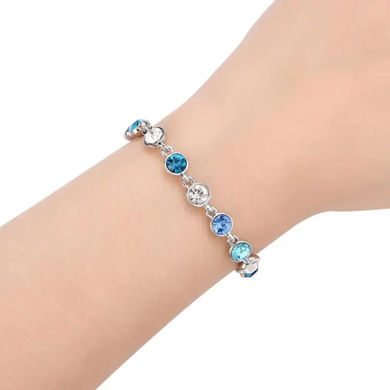 

New Multicolor Rhinestone Bracelet Bangle for Women Colorful Crystal Fashion Adjustable Chain Bracelet Femme Party Jewelry Gift