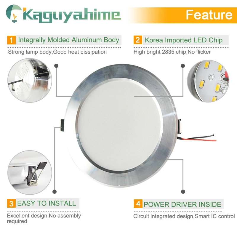 Kaguyahime Dimmable интегрированный драйвер питания ультра тонкий 5 Вт 7 Вт 9 Вт 15 Вт Светодиодный светильник прожектор 220 В Светодиодный точечный светильник для внутреннего освещения