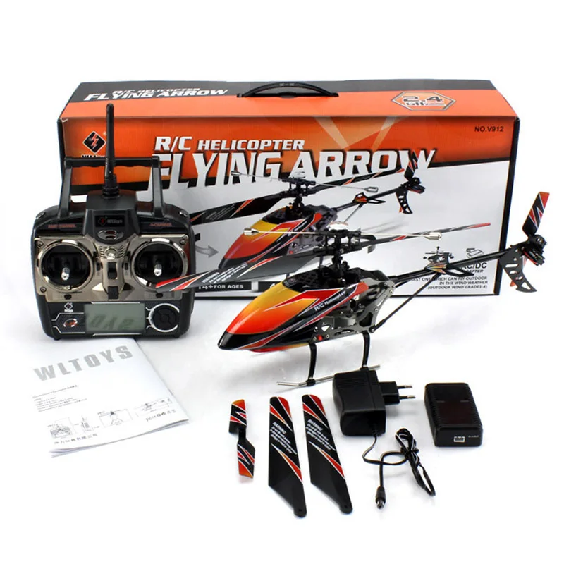 High Quality WLtoys V912 Large 52cm 2.4Ghz 4Ch Single Blade Remote Control RC Helicopter Gyro RTF