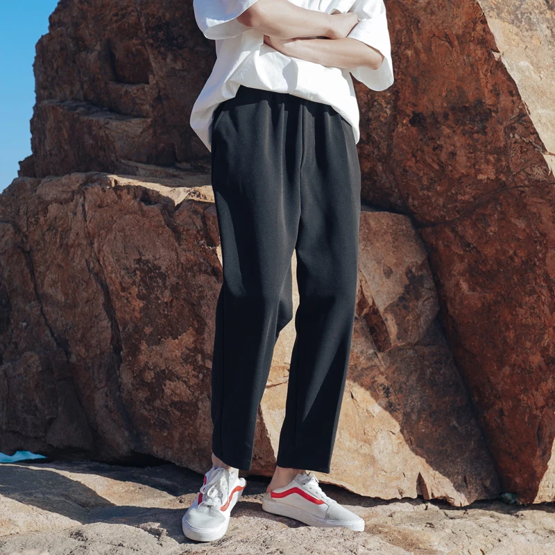 Men's Trousers  Spring New Youth Popular Solid Color Loose Nine Pants Harem Casual Pants Personality Youth Casual Men's Clothing
