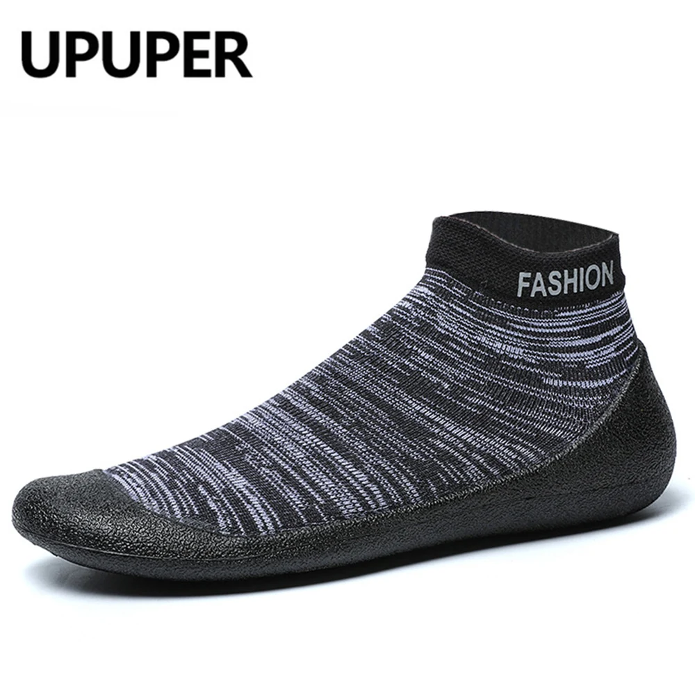 

UPUPER Comfortable Fitness Shoes Men's Casual Socks Shoes Outdoor Slip-on Flying Weaving Socks Sneakers Shoes Men Plus Size