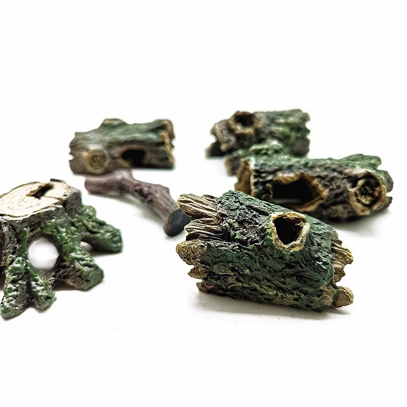 Fake Tree Stump Artificial Bark Branch Model Figurine ornament crafts aquarium ornaments miniature figurines miniature ornament Fairy Garden Decoration Aquarium Ornament DIY Accessories
