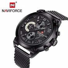 NAVIFORCE, Топ бренд, роскошные часы для мужчин, полностью из нержавеющей стали, кварцевые часы, водонепроницаемые, армейские, военные, спортивные мужские часы, relojes hombre