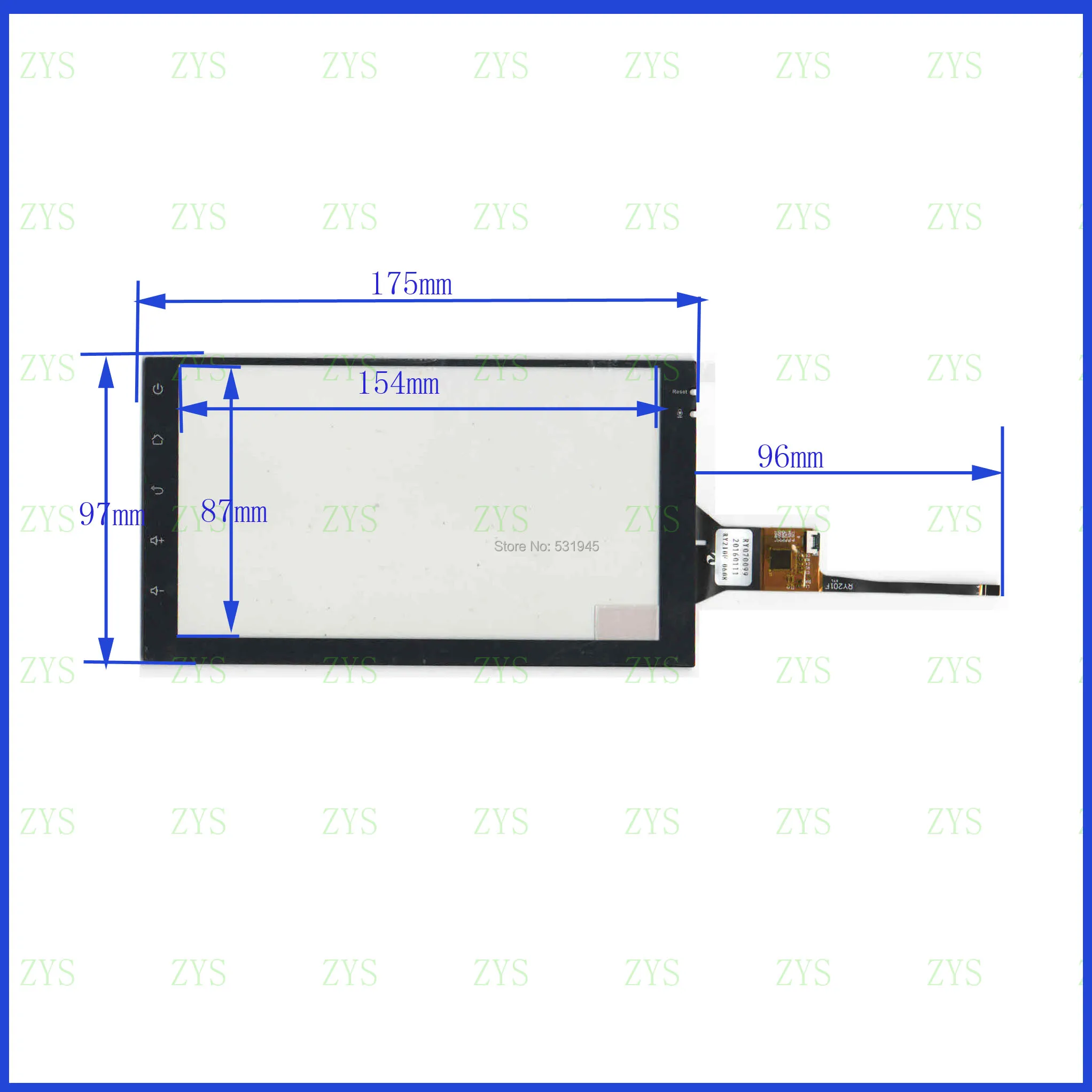 ZhiYuSun 175*100 7 дюймовый CapacitiveTouch экран 175 мм* 100 мм совместимый HST105T25 R14392